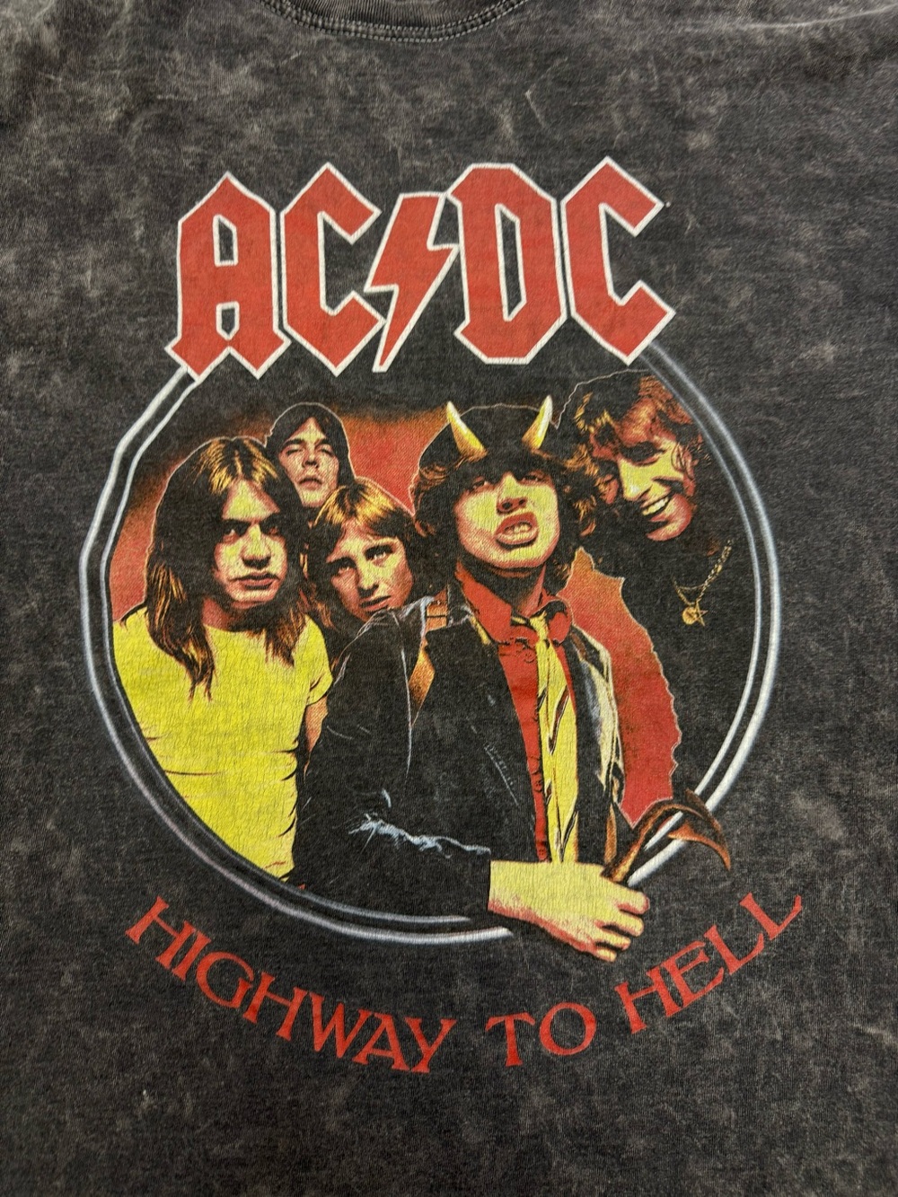 AC/DC Black Tee with Red and Yellow Highway to Hell Graphic (XL)